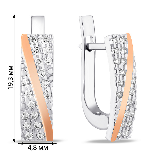 Серебряные серьги с дорожкой из фианитов (арт. 7202/1208сю) – изображение 2