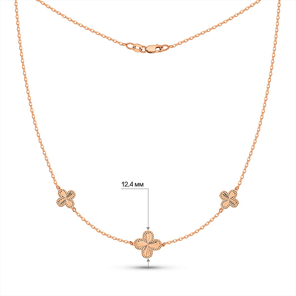 Золотое колье Клевер (арт. 352990) – изображение 5