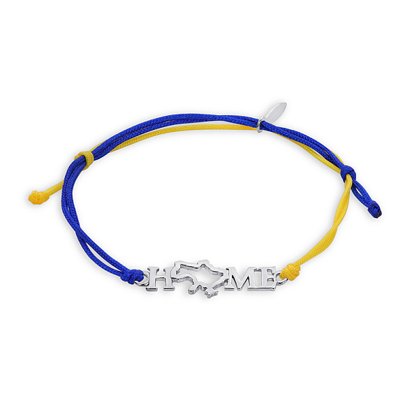 Браслет "Home" на нити с серебряной вставкой (арт. 7309/495брпсж) – изображение 1