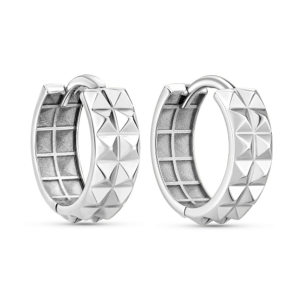 Серьги кольца из белого золота (арт. 111403б) – изображение 1