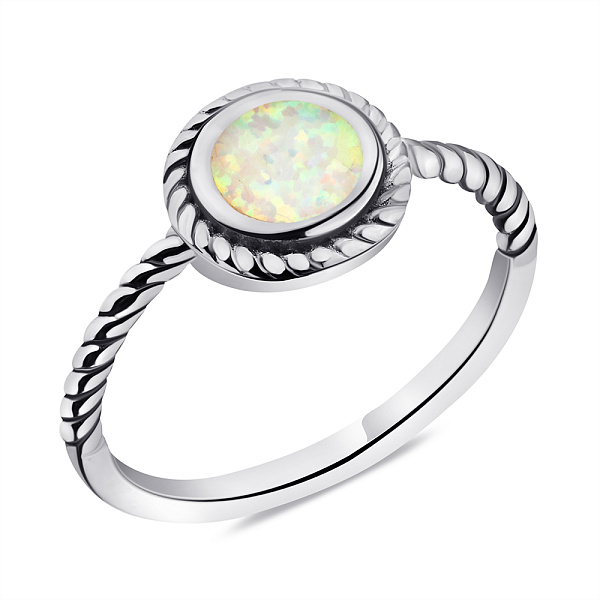 Серебряное кольцо с опалом (арт. 7501/6711Поб) – изображение 1