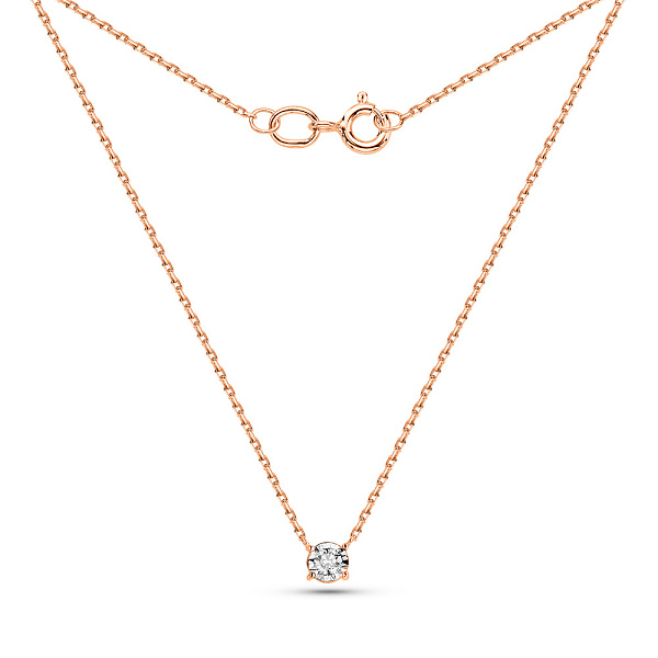 Золотое колье с бриллиантом (арт. Ц011694010) – изображение 2