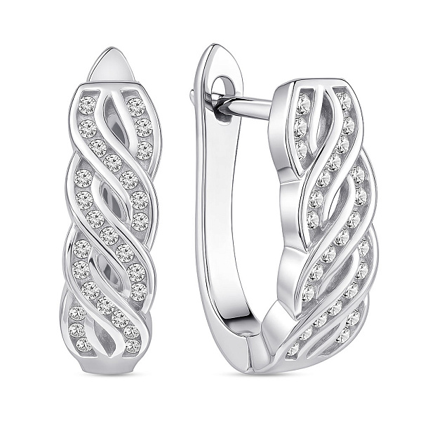 Сережки зі срібла з фіанітами (арт. 7502/10053) – зображення 1