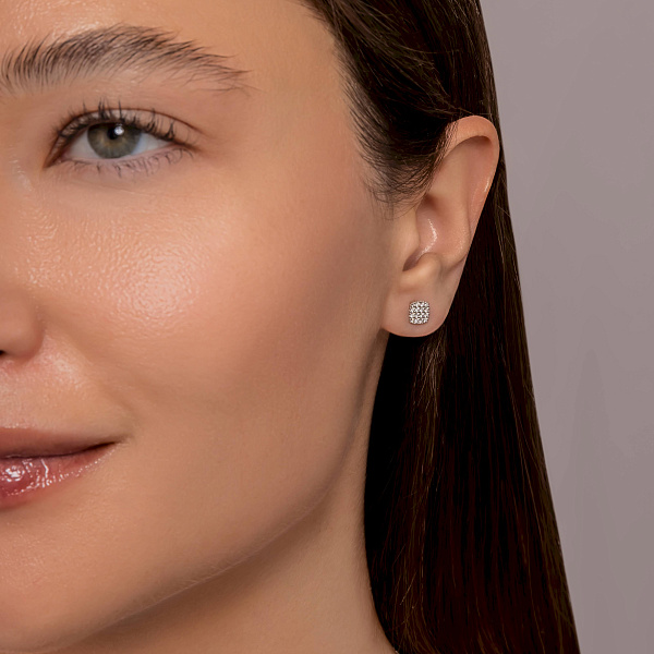 Сережки-пусети з білого золота з діамантами (арт. С341626020б) – зображення 4