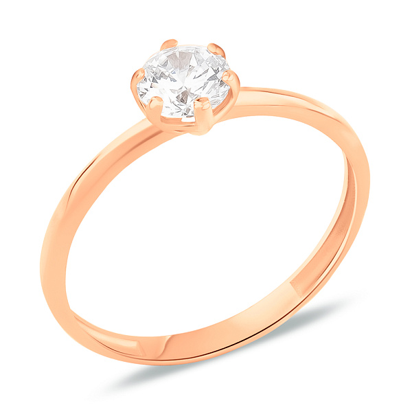 Золотое кольцо с фианитом (арт. 155832) – изображение 1