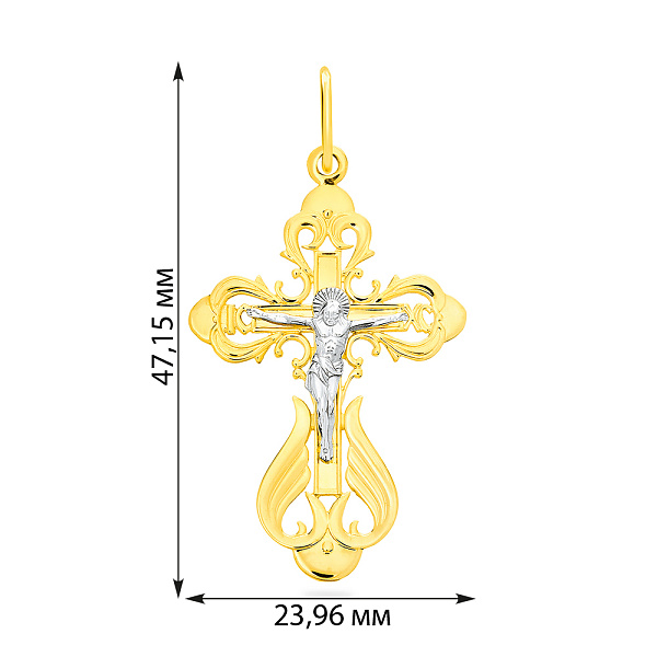 Ажурный золотой крестик с распятием (арт. 501622ж) – изображение 3