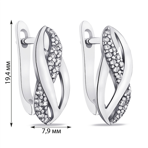 Серьги из серебра с фианитами (арт. 7502/25083р) – изображение 2
