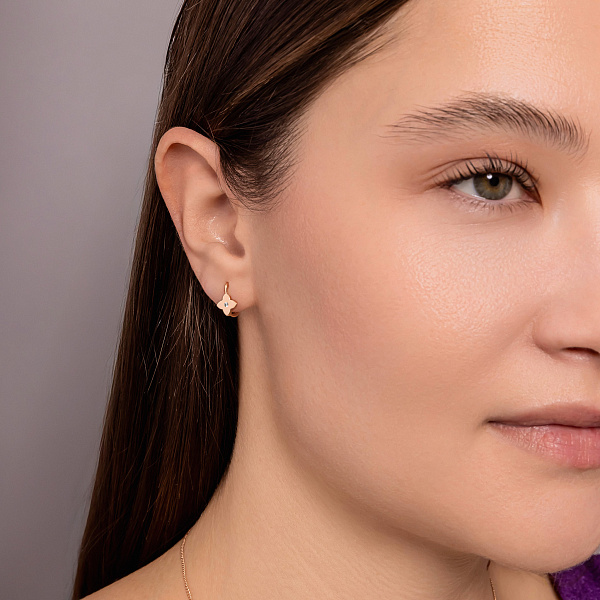 Золоті сережки з фіанітами (арт. 110896) – зображення 3