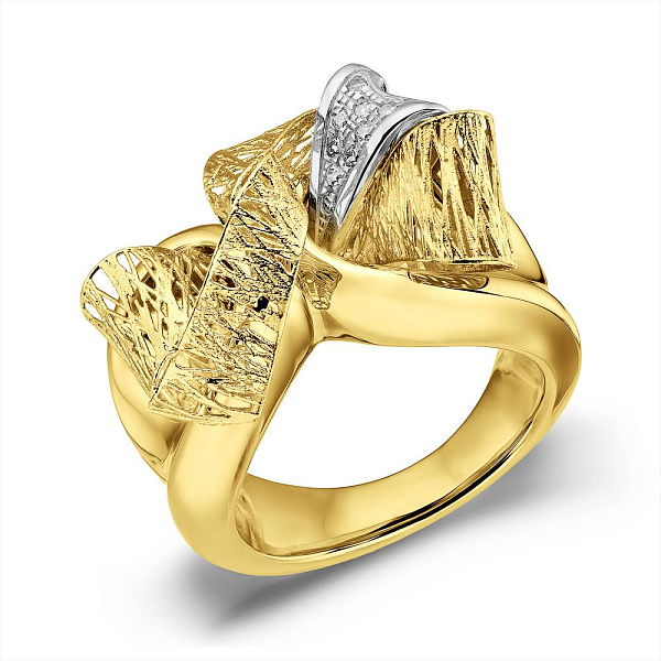 Массивное золотое кольцо Francelli с фианитами (арт. е156701жб) – изображение 1