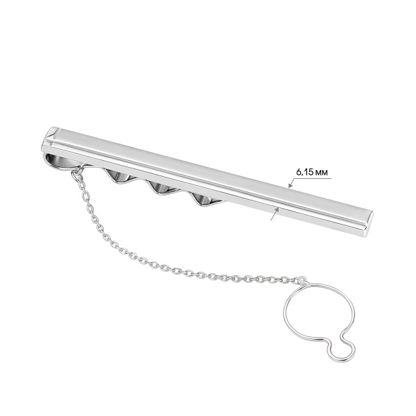 Затискач для краватки з білого золота (арт. 200076бм) – зображення 3