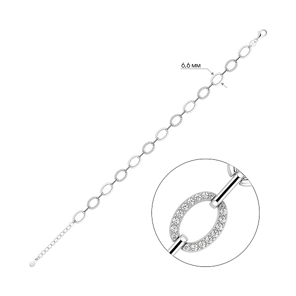 Серебряный браслет с фианитами (арт. 7509/5237) – изображение 2