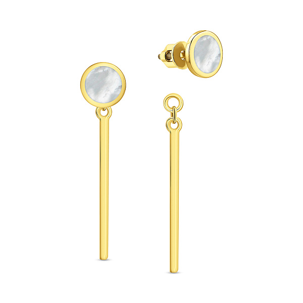 Серьги-трансформеры Лýна из золота с эмалью (арт. 110616жеп) – изображение 1