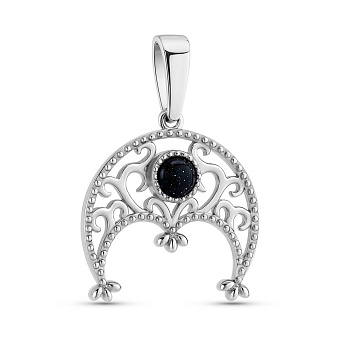 Фото Срібний кулон з авантюрином (арт. 7503/2399Авч)