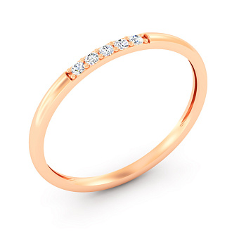 Кольцо из красного золота с бриллиантами (арт. К011710005)