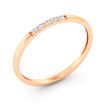 Каблучка з червоного золота з діамантами (арт. К011710005)