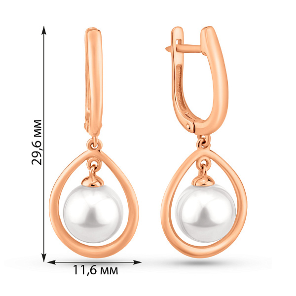 Золотые серьги-подвески с жемчугом (арт. 2108228101) – изображение 4