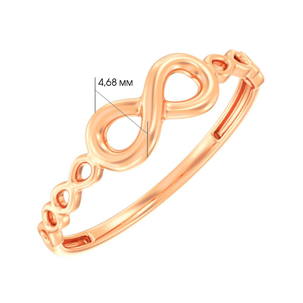 Кольцо «Бесконечность» из красного золота (арт. 140857) – изображение 4