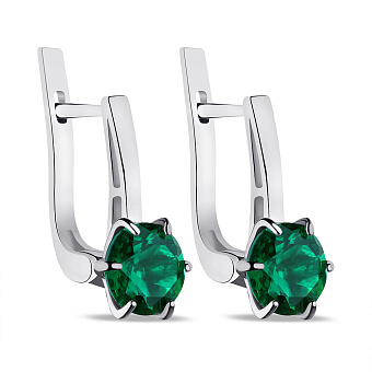Сережки срібні зі смарагдом (арт. 7502/483Измсп)