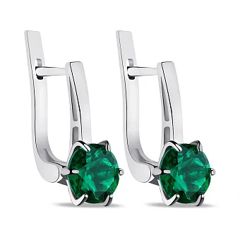 Сережки срібні зі смарагдом (арт. 7502/483Измсп)