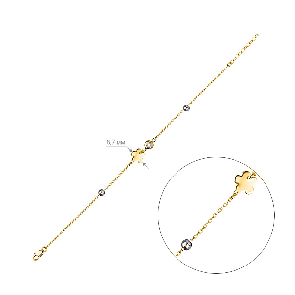 Золотой женский браслет с фианитом (арт. 323361ж) – изображение 2