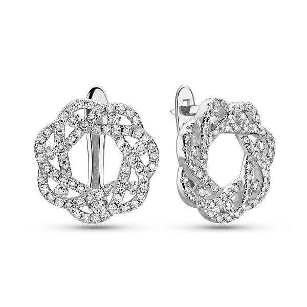 Золотые серьги с бриллиантами (арт. 2190380202) – изображение 1