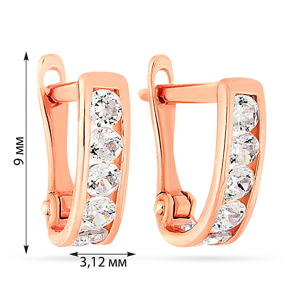 Детские золотые серьги с фианитами (арт. 110144) – изображение 2