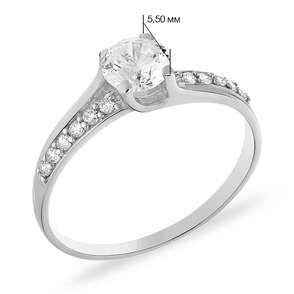 Золота каблучка з фіанітами (арт. 140256б) – зображення 2