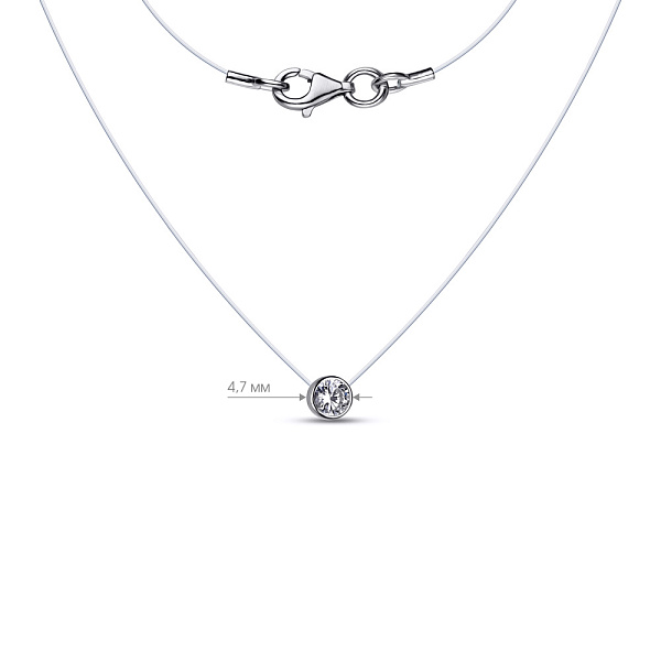 Серебряное колье невидимка на леске (арт. 7607/6028р) – изображение 3