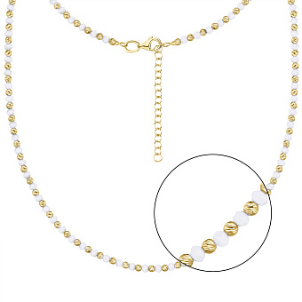 Фото Срібне кольє з оніксом і жовтим родіюванням (арт. 7507/928жоб)