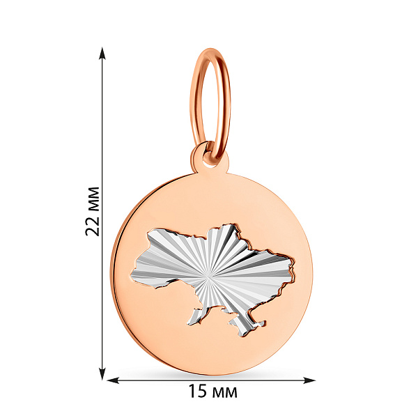 Золотий підвіс "Україна" з алмазною гранню (арт. 440731) – зображення 5