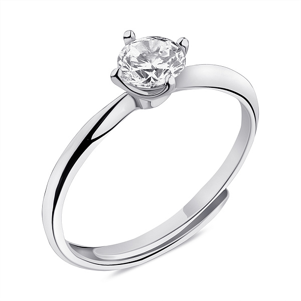 Срібна безрозмірна каблучка з фіанітом (арт. 7501/6328) – зображення 1