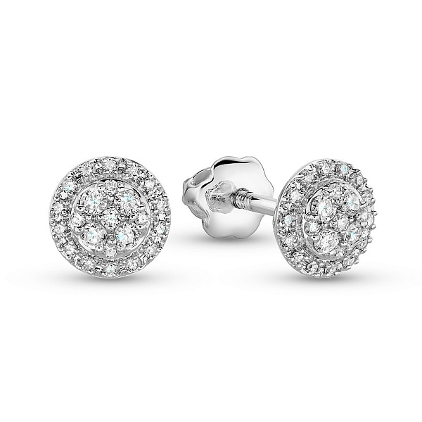 Пусеты из белого золота с бриллиантами (арт. С341353020б) – изображение 1