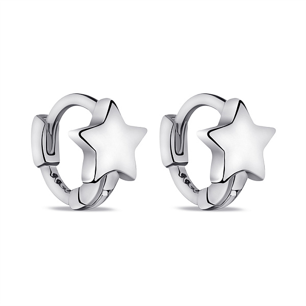 Серебряные серьги Звездочки без камней (арт. 7502/4852/7) – изображение 1