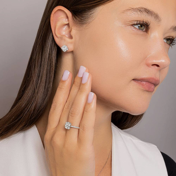 Кольцо из белого золота с бриллиантами (арт. К341577100б) – изображение 7