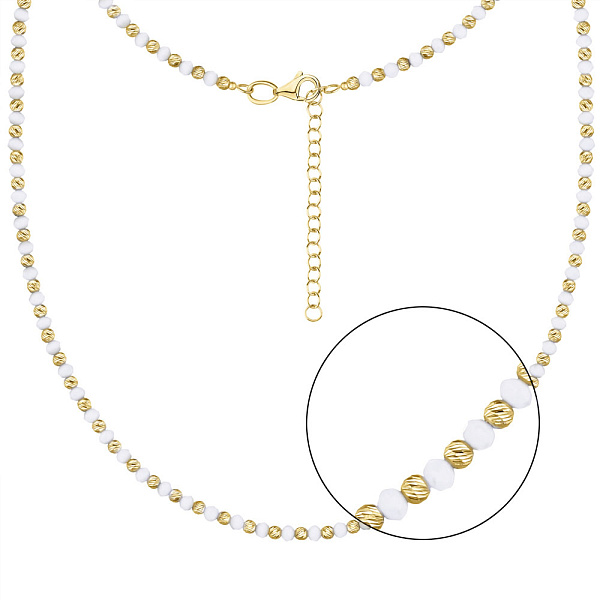 Срібне кольє з оніксом і жовтим родіюванням (арт. 7507/928жоб) – зображення 1