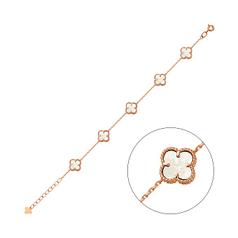 Золотой браслет Клевер с перламутром (арт. 341495/8п)