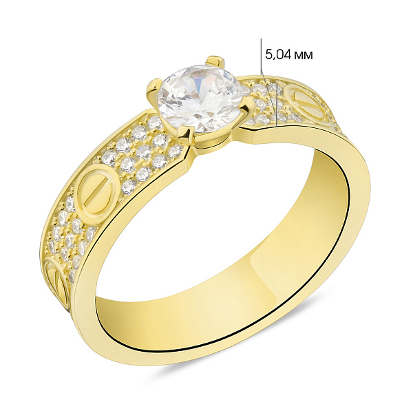 Кольцо из серебра с фианитами (арт. 7501/5999ж) – изображение 2