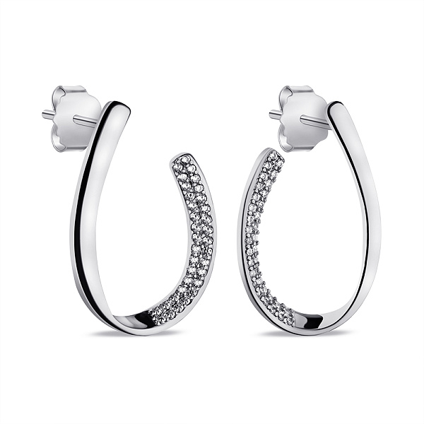 Серебряные серьги с фианитами (арт. 7518/7034) – изображение 1