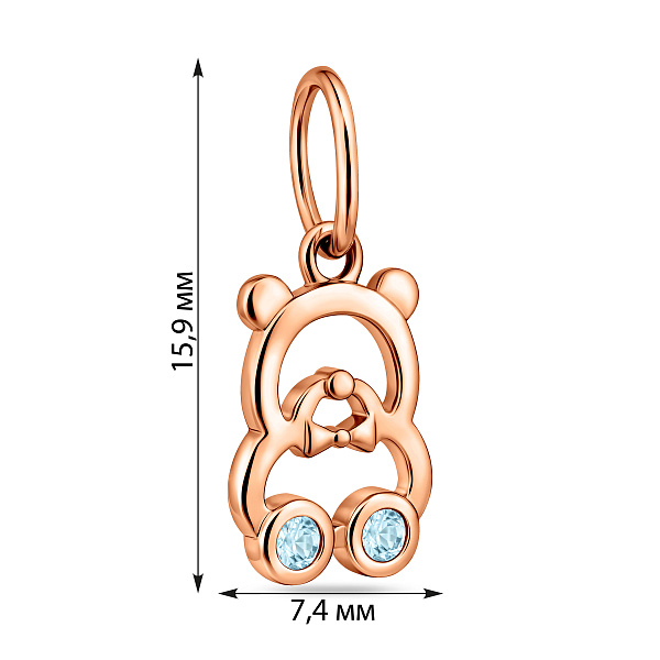 Золотий підвіс Ведмедик з фіанітами (арт. 441287г) – зображення 2