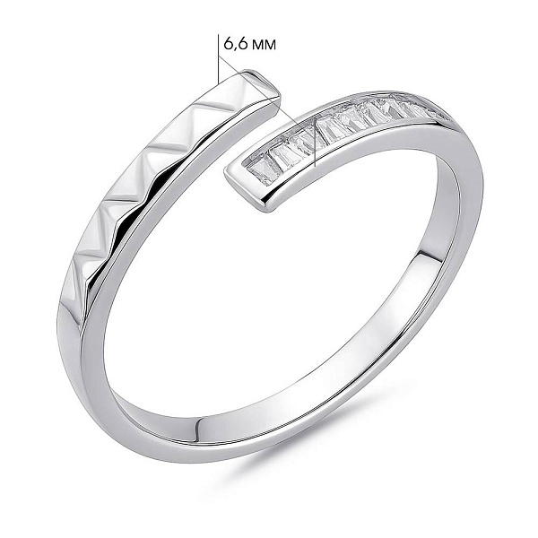 Серебряное кольцо с дорожкой из фианитов (арт. 7501/2184256) – изображение 2