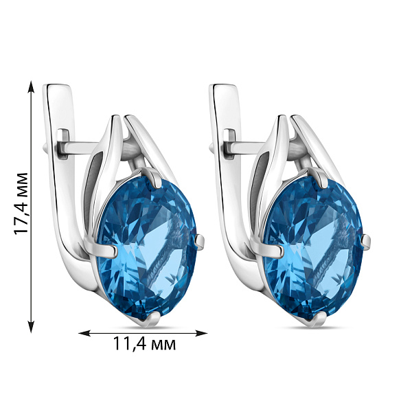 Серьги из серебра с топазом  (арт. 7502/604Плсп) – изображение 2