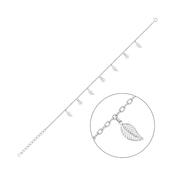 Серебряный браслет с подвесками (арт. 7509/5280жб) – изображение 1