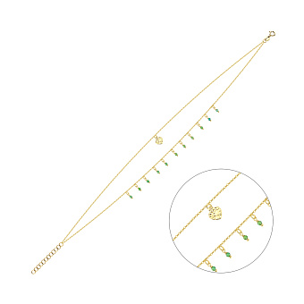 Фото Золотой браслет на ногу с подвесками (арт. 326972жзн)
