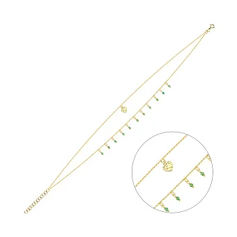 Золотий браслет на ногу з підвісками (арт. 326972жзн)