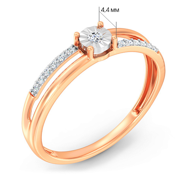 Золотое кольцо с бриллиантами (арт. К011732010) – изображение 2