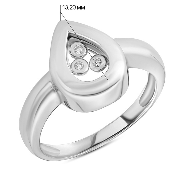 Каблучка з білого золота з фіанітами (арт. 150854б) – зображення 2