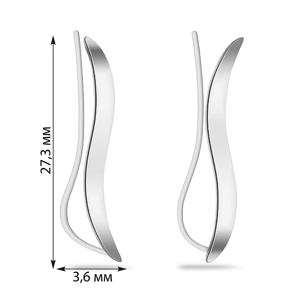 Серьги-клаймберы из серебра (арт. 7502/С2/1220) – изображение 2