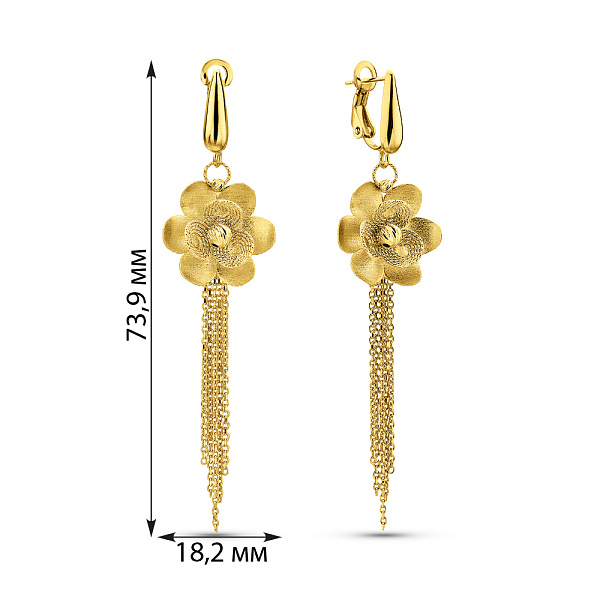 Золотые серьги Francelli Цветы (арт. 1091681ж) – изображение 8