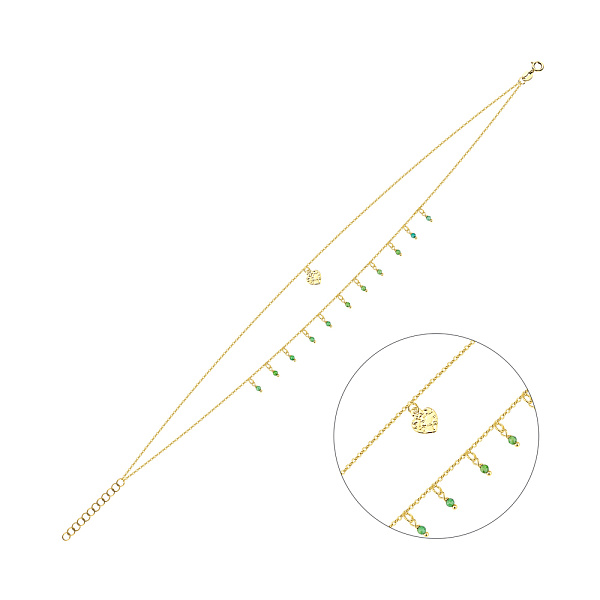 Золотий браслет на ногу з підвісками (арт. 326972жзн) – зображення 1