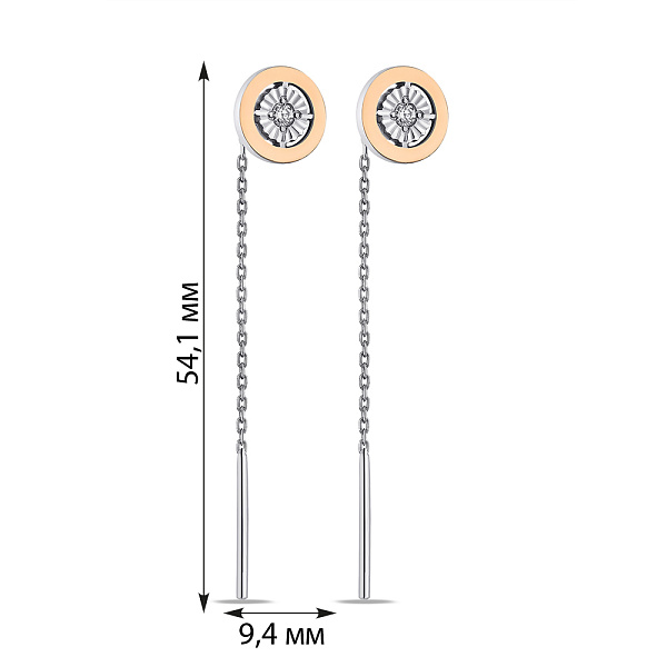 Серебряные серьги-протяжки с фианитами (арт. 7202/573сю) – изображение 2